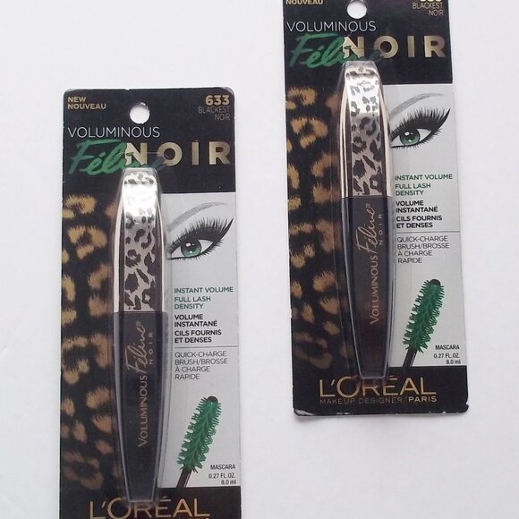 2 Loreal Voluminous Feline Noir Mascaras 633 Black - Picture 4 of 4